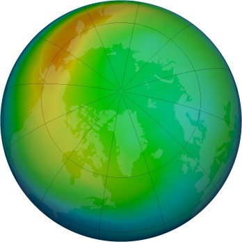 Arctic ozone map for 2007-12